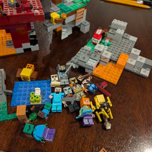 ⛏️ LEGO Minecraft Lot – Minifigs, Terrain, TNT, Mobs – Incomplete Sets - Picture 3 of 8
